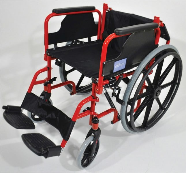 Aidapt Deluxe Self Propelled Steel Wheelchair Red
