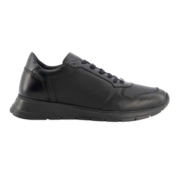 Dune London Mens Treats Plain Leather Trainers - Black - 