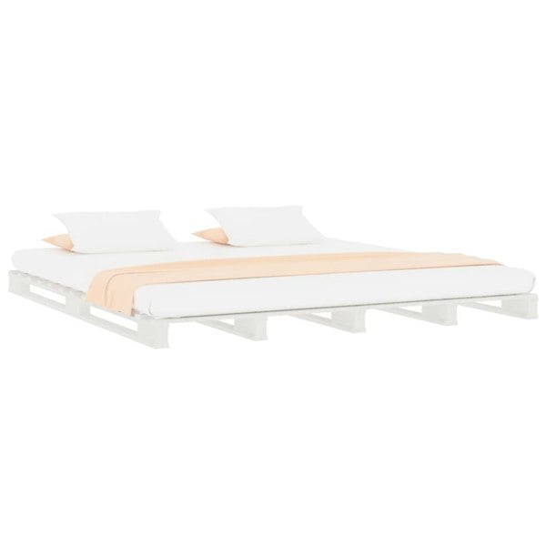 Berkfield Pallet Bed White 160x200 cm Solid Wood Pine