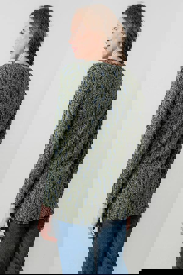 Lily & Me Maple Printed Cotton Jersey Tunic Navy