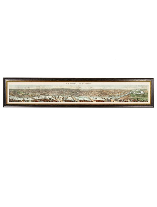 Exceptional Art c.1845 Panoramic View of London and the River Thames