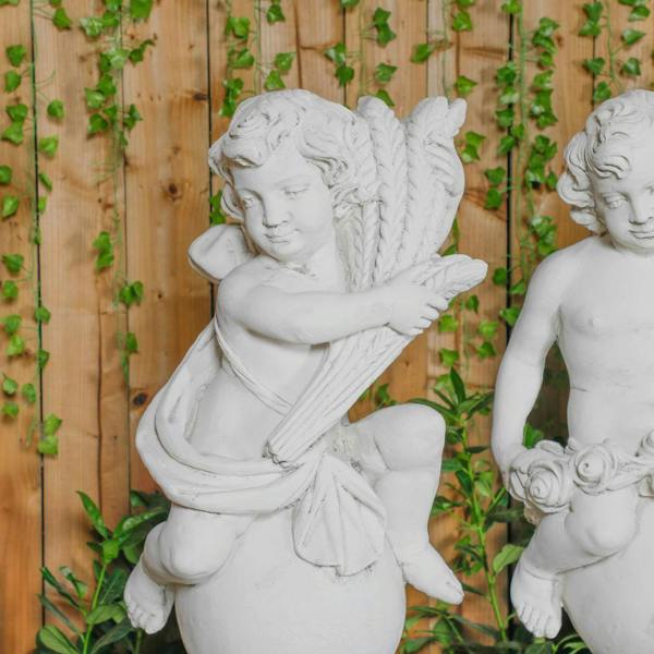 White Four Seasons Cherub Statues 