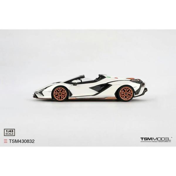 MCSlots Lamborghini Sian Roadster Bianco Asopo 1:43 Scale TSM430832