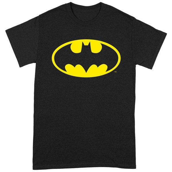 Batman Unisex Adult Logo T-Shirt - Black/Yellow