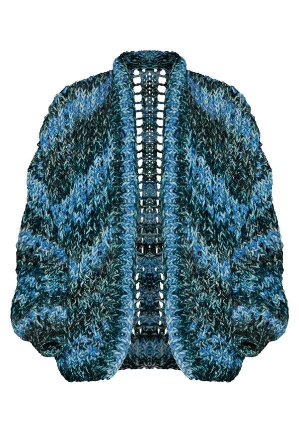 Bo Carter Hand Knitted Norma Cardigan - Hurricane Blue