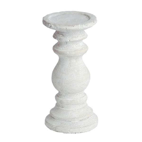 Hill Interiors Stone Effect Candle Holder - Cream - 