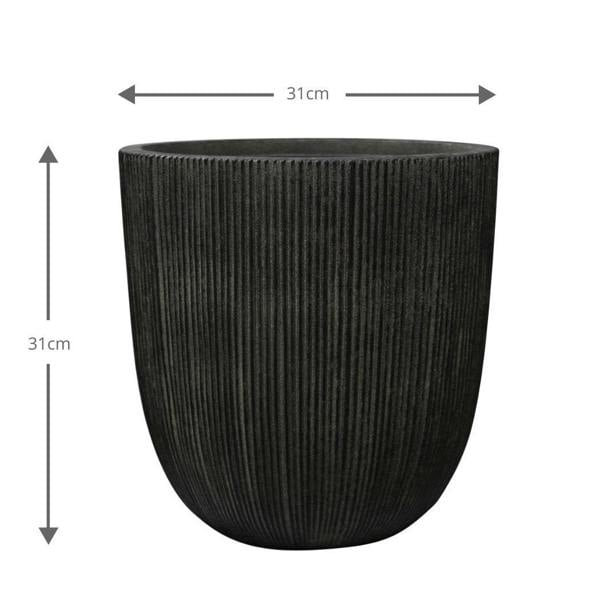 Milan Ruffled Plant Pot 31 x 31cm 17L - Black