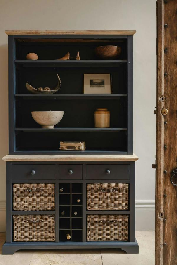 Statement Furniture Florence Display Cabinet With Shelves, Wine Rack and Storage Baskets