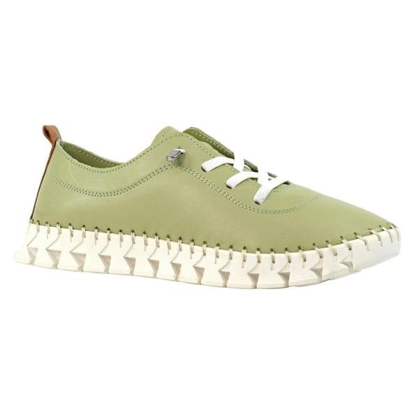Lunar Womens/Ladies St Austell Leather Plimsolls - Green