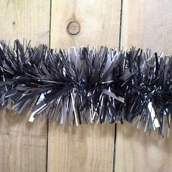 Samuel Alexander 2m x 15cm Chunky & Fine Mix Christmas Tinsel Garland in Matt Graphite