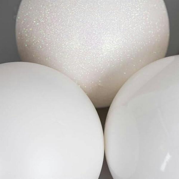 Shatchi White PVC Christmas Baubles Pack Sizes, Shatterproof 10cm Hanging Decorations for Tree and Home