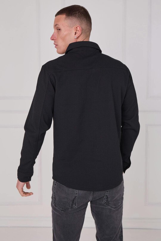 Men's Textured Button-Up Shirt