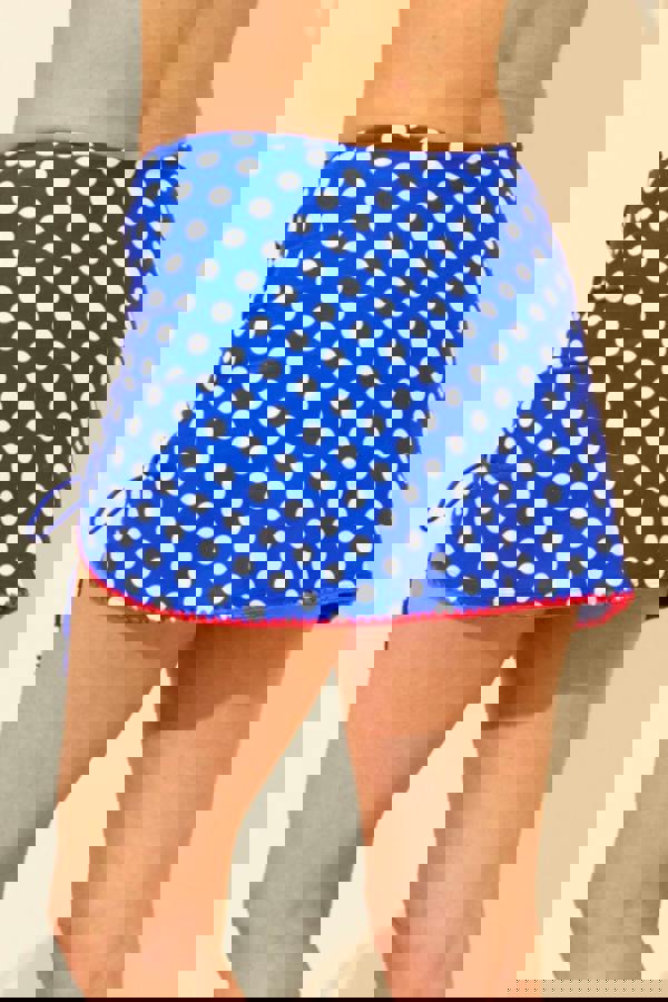 Contrast Stitch Ruched Swim Skirt