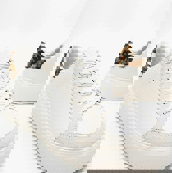 FitFlop RTG LEOPARD-BACKTAB LEATHER/SUEDE Womens Fashion Trainers Urban White/Chocolate Mix