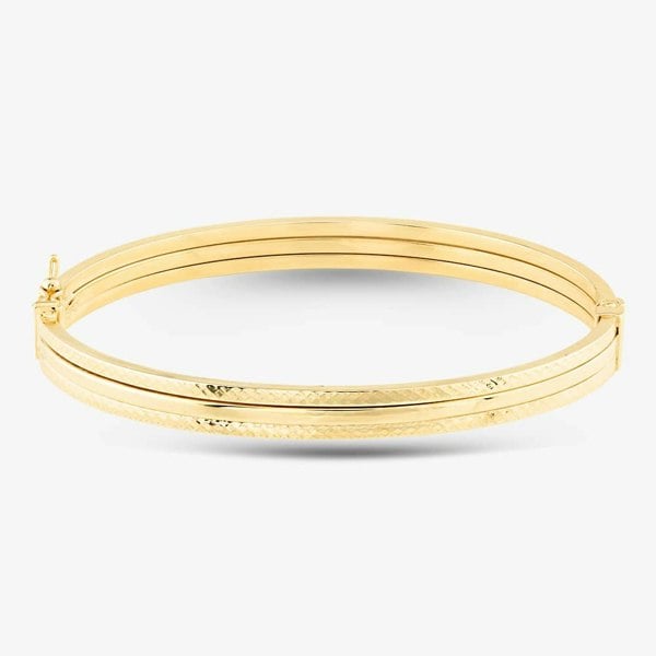 T. H. Baker 9ct Yellow Gold 3 Line Hinged Bangle 1.31.1753