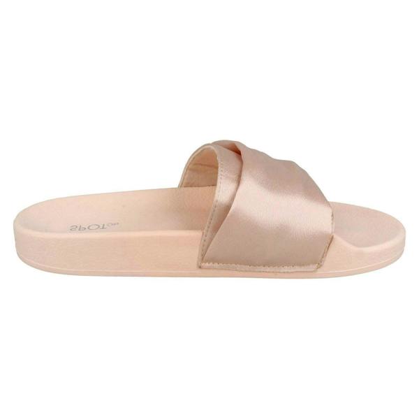 Spot On Ladies Spot On Satin Slider Mules