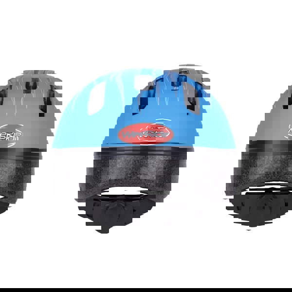 Blue bike helmet rear view