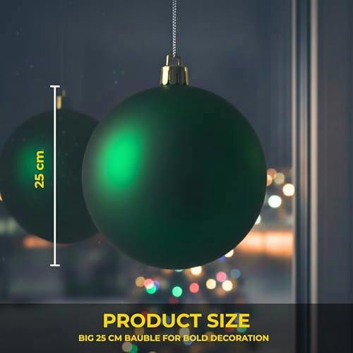 25cm Dark Green Matte Christmas Bauble for Elegant Festive Home Styling image 7
