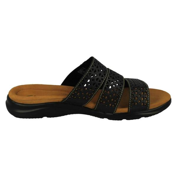 Clarks Ladies Clarks Laser Detailed Adjustable Strap Mule Sandals Kitly Walk