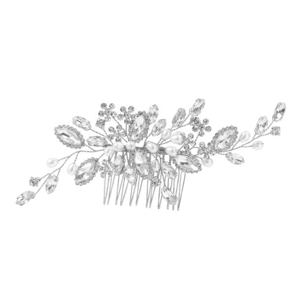 Gold Trip Marquise Crystal & Pearl Hair Comb