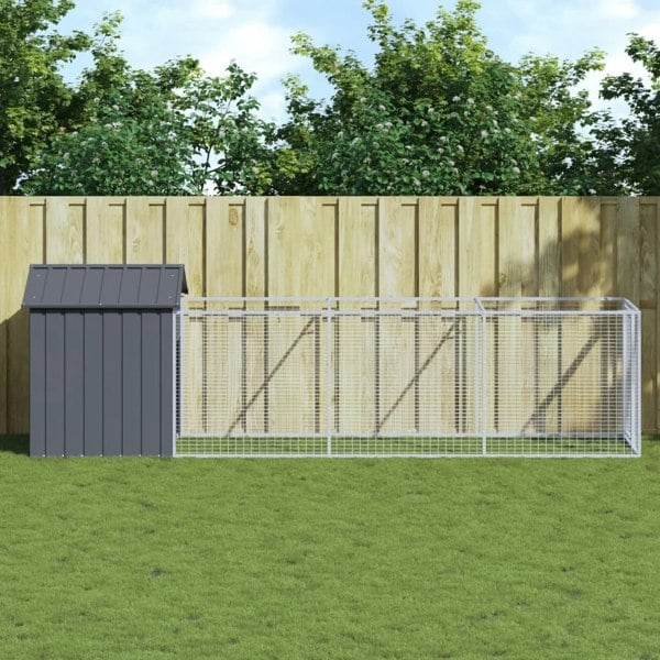 Berkfield Dog House with Roof Anthracite 117x405x123 cm Galvanised Steel