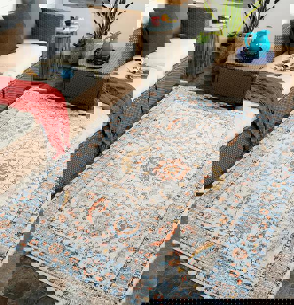 Livabliss Huntington Beach-Vintage Orange Blue Beige In- & Outdoor Rug