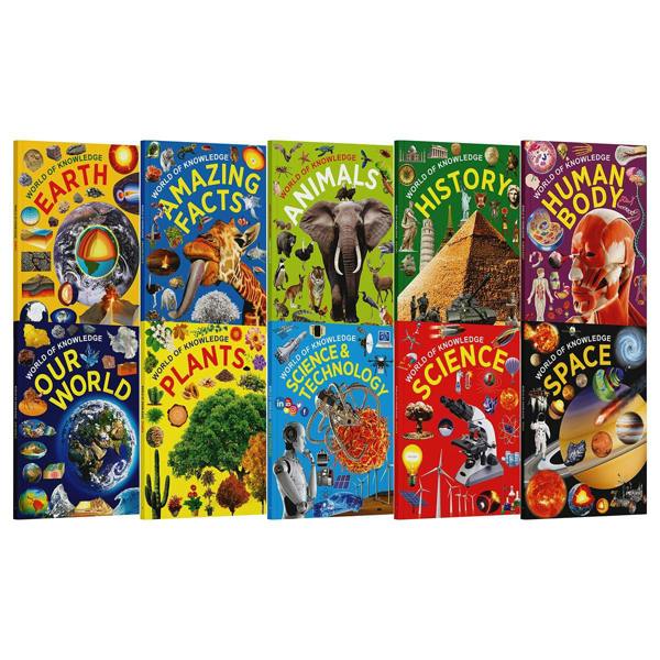 World of Knowledge Encyclopedia For Kids Boxed Set of 10 Books (Earth, Amazing Facts, Animals, History, Human Body and More)