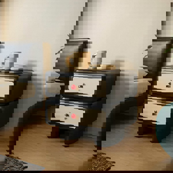 Alicia Wood Bedside Table, Cream-Rit Concept-Rit Concept