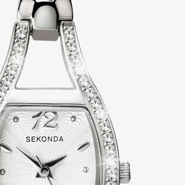 Sekonda Dress Cocktail Silver Cubic Zirconia Watch 4191