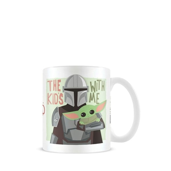 Star Wars: The Mandalorian The Kids With Me Mug - White/Grey