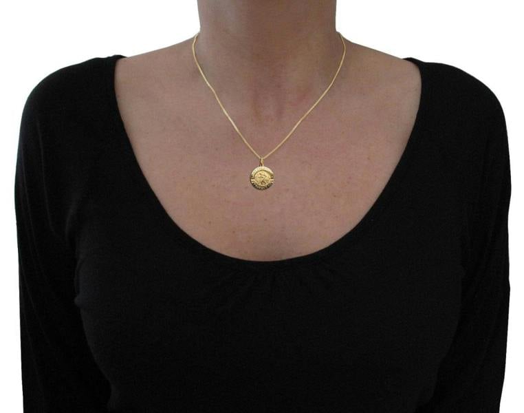 Christopher James of London 9ct Yellow Gold 18mm 3D Split St Christopher Pendant With Optional Engraving and Chain