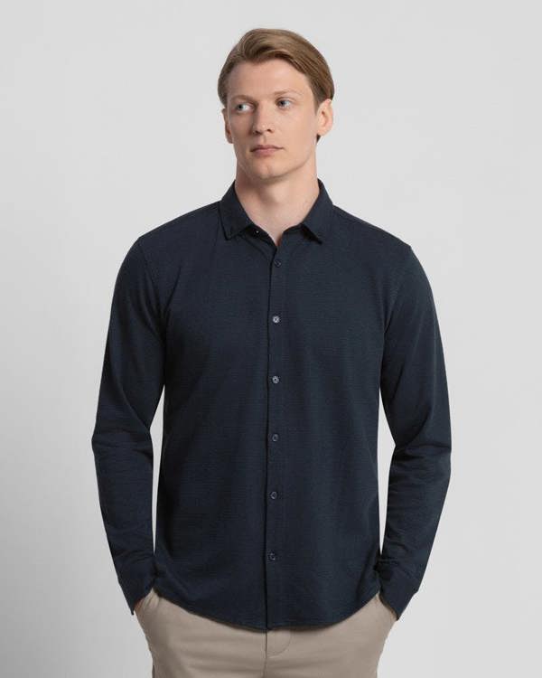 Steel & Jelly Textured Long Sleeve Jersey Shirt