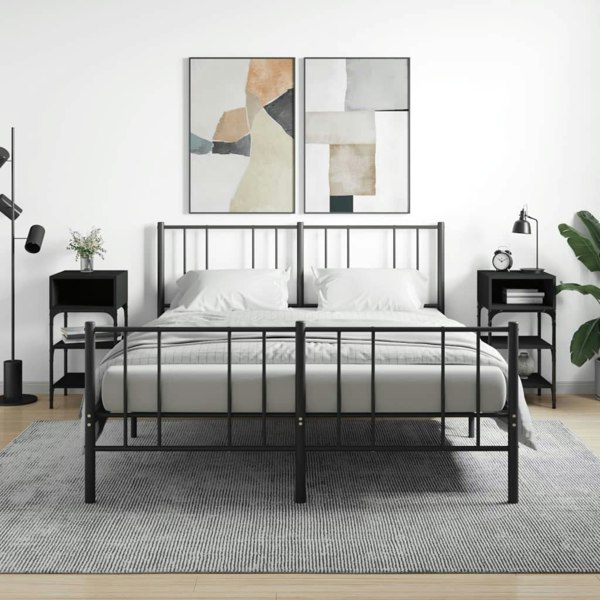 Berkfield Bedside Tables 2 pcs Black 35x34.5x70 cm Engineered Wood