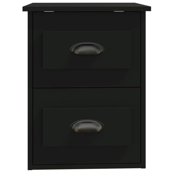 Berkfield Wall-mounted Bedside Cabinets 2 pcs Black 41.5x36x53cm