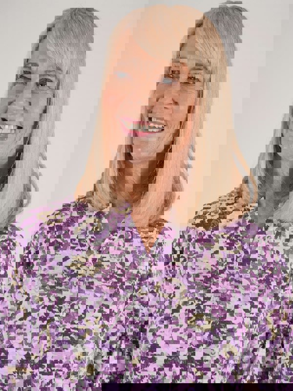 TIGI-Wear Artistic Floral Notch Neck Top