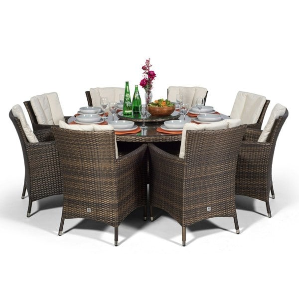Giardino Savannah Round 8 Seater Rattan Patio Dining Set