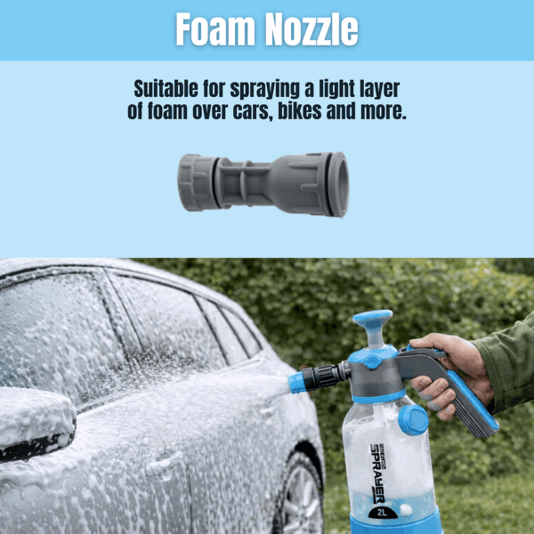 ProKleen 2L Hand Pump Sprayer, Snow Foam Spray Bottle with 3 Adjustable Nozzles