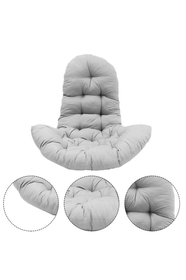 Living and Home Outdoor T-Shaped Egg Chair Cushion Hanging Swing Chair Pad,Light Grey