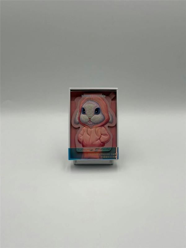 Nimmy Friends Nimmy Fashion & Cute Pink Rabbit Series Embroidery Magnetic Stand with MagSafe Pink - N-CXMC-ZJKT-08