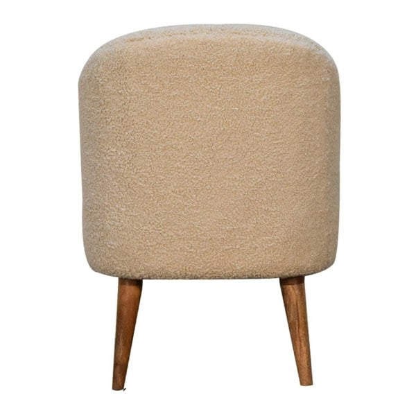 Artisan Furniture Solid Wood Cream Boucle Tub Chair