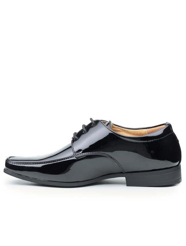 Boys black formal communion shoes