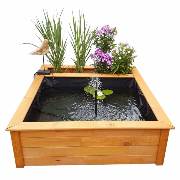 Promex Raised Square Garden Solar Pond kit with Planting Zone