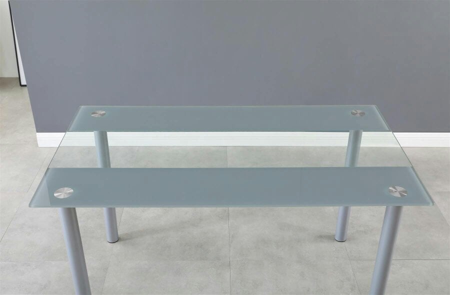 Kosy Koala Modern Dining Table Set with 4 Grey Plastic Chairs Dining Room Furniture Set