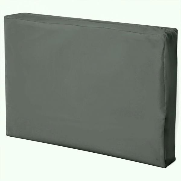Deep grey rectangular back cushion cover, outdoor replacement with neat seams