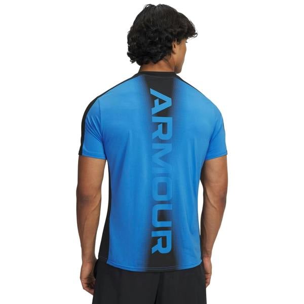 Under Armour Mens HG Wordmark Two Tone Slim T-Shirt - Atlantis/Blue - 