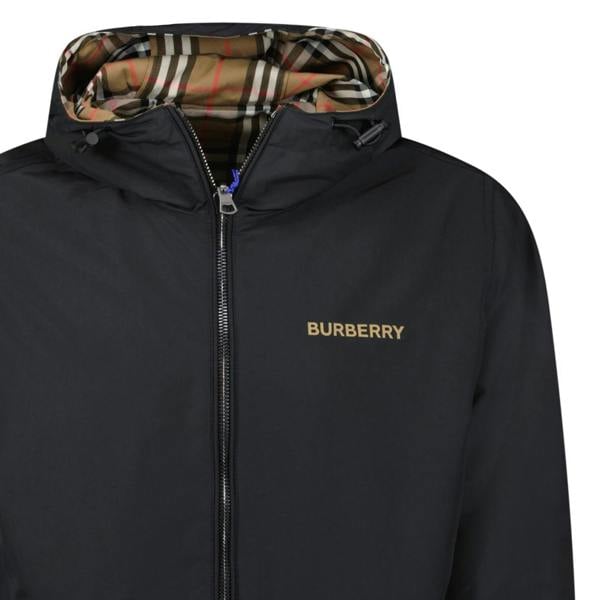 Burberry 'Stanford' Zip-Up Check Reversible Hooded Jacket Black & Check - chancefashionco