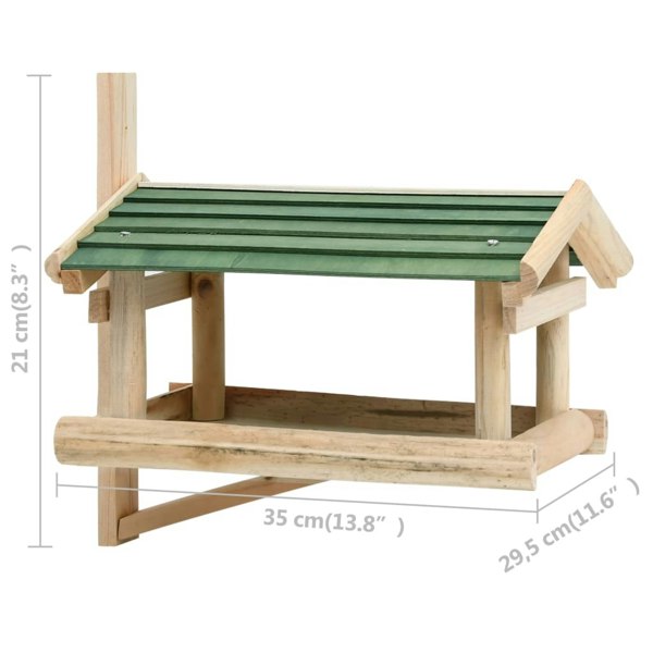 Berkfield Bird Feeder Solid Wood 35x29.5x21 cm