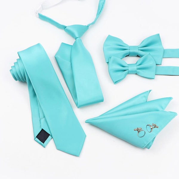 Aqua Blue tie and accessories set