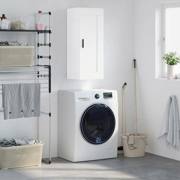 Berkfield Wall Mounted Cabinet White 34.5x34x90 cm Engineered Wood