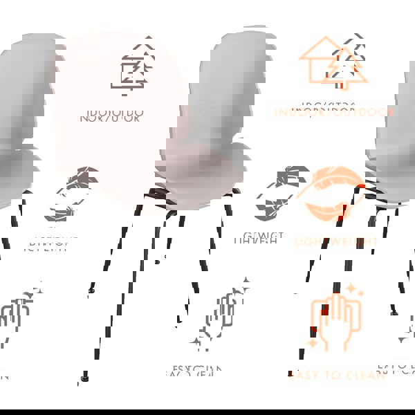 Dorel Home Aria Resin Chairs 4PK Light Pink